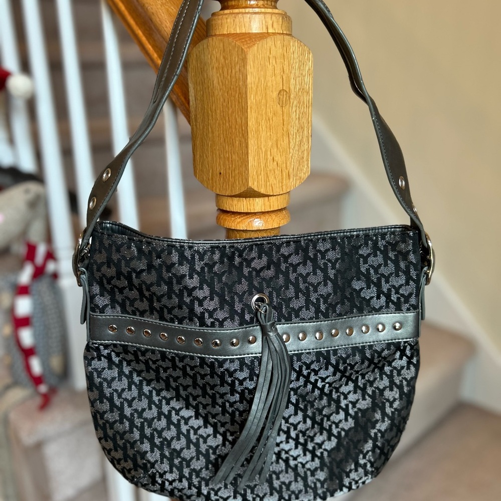 New York & Company Black and Gray Shoulder Bag